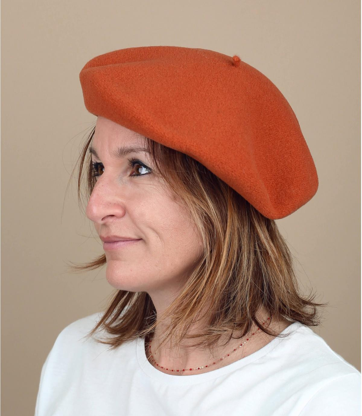 Orange beret hat shop